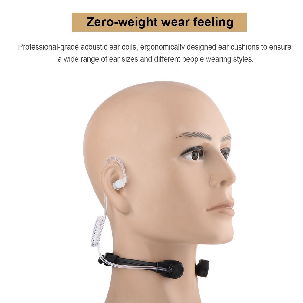 Throat Shock Headphone Extendsible Finger PTT Ear Airway Throat Wheat for BaoFeng UV5R BF888S