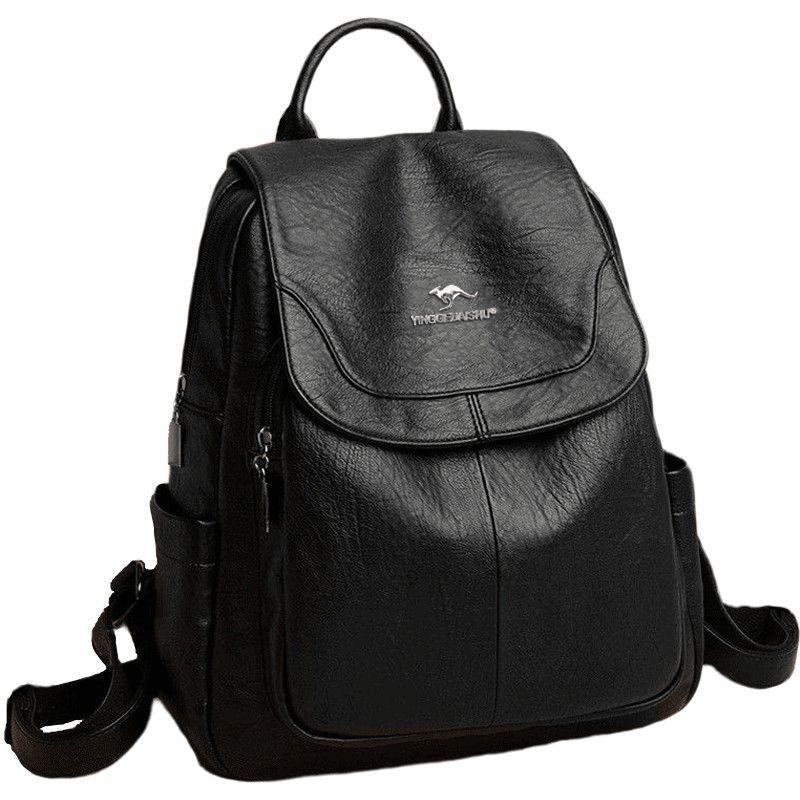 Backpack Women's New Leather Texture Fashionable Versatile Backpack Women's Large-capacity Travel Bag