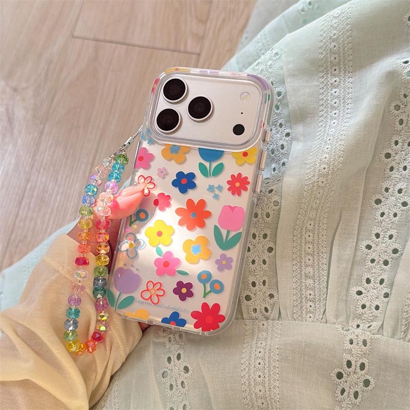 Spring Fresh Flower Chain Case for iPhone 17, 16 Pro Max, 15, 14