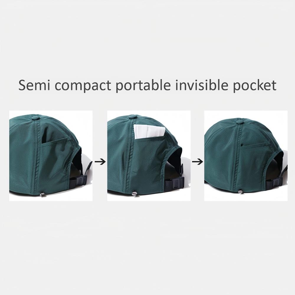 Japanische Minimalistische Unifarbene Baseballkappe mit Maskenaufbewahrungstasche UV-Schutz Outdoor Ganzjahresmütze für Herren Damen