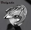 Viking Men Two Entwined Ravens Ring Norse Mythology Silver Color Odin Crow Stainless Steel Rings Nordic Amulet Jewelry Man Gift