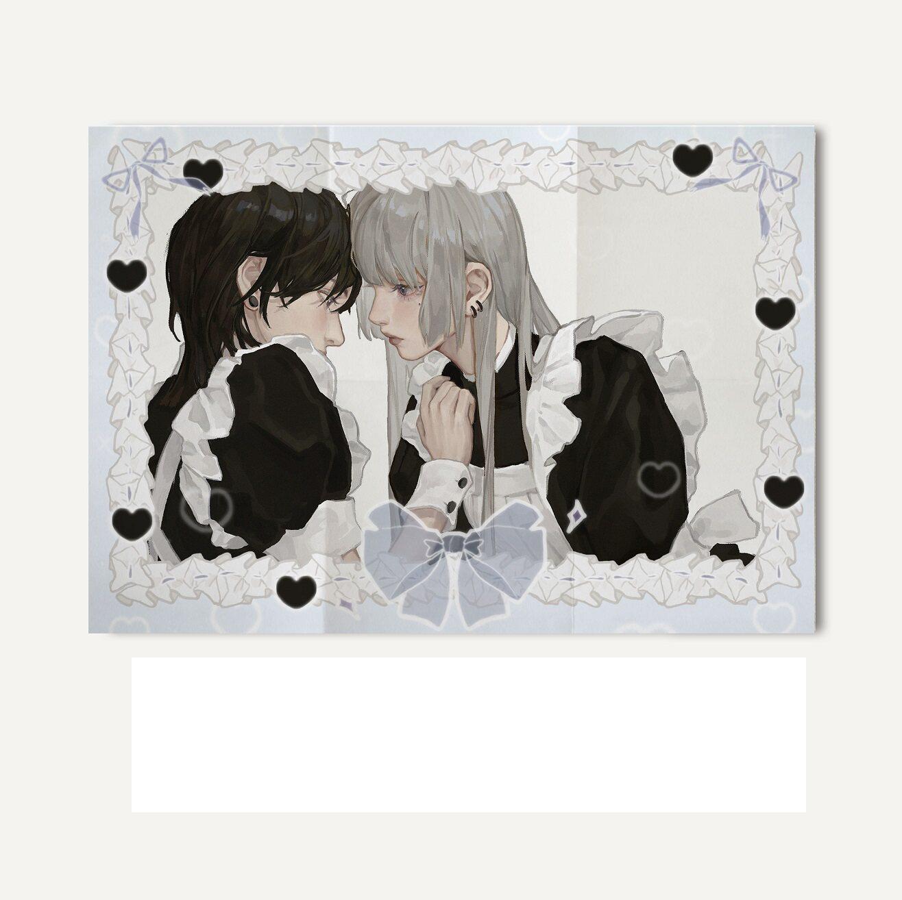 

Cute Maid Style Black White Flannel Wall Hanging Tapestry for Bedroom Headboard Decor Cute And Stylish Wall Hanging 74x94cm(29x37in)