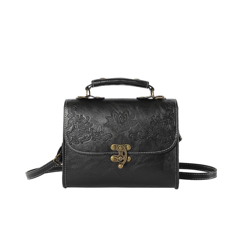 

Женская сумка 2024 года, зимняя новая модная ретро-сумка, трендовая повседневная сумка через плечо, простая повседневная женская сумка-мессенджер чёрный