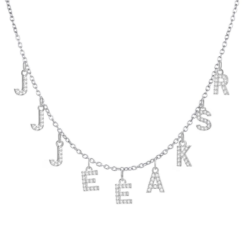 Handmade Personalized Name Necklace for Women Initial Letter Pendant Cubic Zirconia Choker Necklace Stainless Steel Jewelry