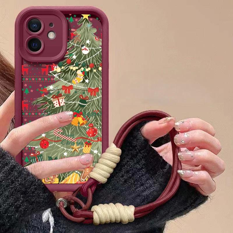 Cute Christmas Red Chain Phone Case For Huawei P20 P30 P40 P50 Pro Mate 20 30 40 50 Pro Lite Nova 5i 5T 11 Play 60 Plus Cover