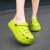 Womens Sandals  Hole Shoes Chunky Slippers Summer Beach Shoes Outdoor Green Platform Sandals