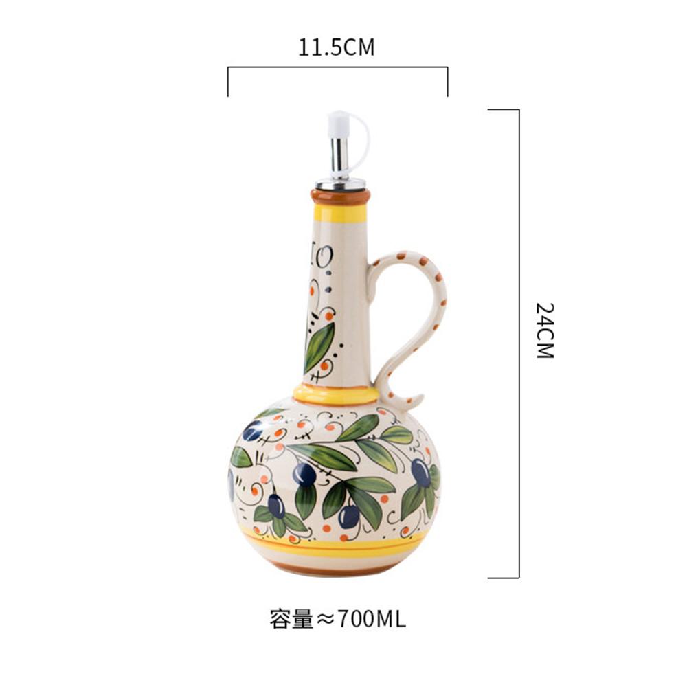 

Olive Oil Dispenser Underglaze Embossed Ceramic Oil Vinegar Can Kitchen Accessories Storage Dispenser Container Bottle оливковий колір
