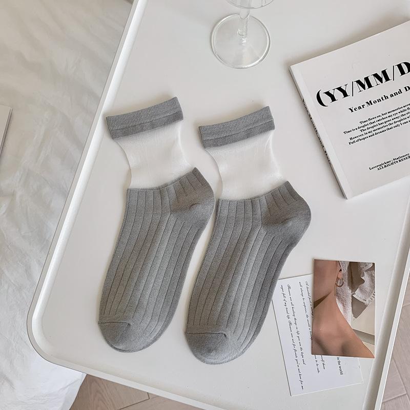 Wind Striped Socks Women S Cotton Splicing Cass Medium Tube Socks Summer Thin Striped Japanese College Style Women S Socks One size fits all