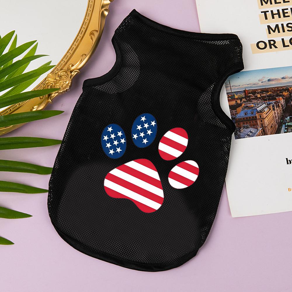 Breathable Mesh Dog Summer Tank Top Cute Cartoon Print Sleeveless Pet Vest Puppy Clothes For Chihuahua Teddy Small Dogs Cat