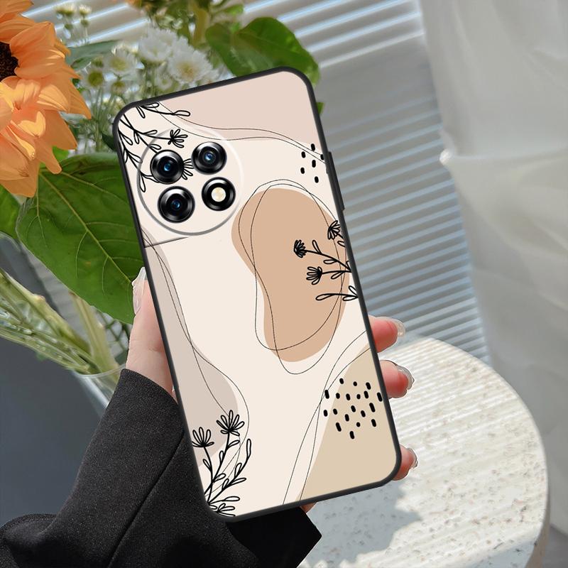 Abstrakte Pflanzen Hülle Für OnePlus Nord 5 CE 2 3 4 Lite N20 N30 OnePlus 15 13 12 11 10 8T 10T 13R 13T 15R Abdeckung