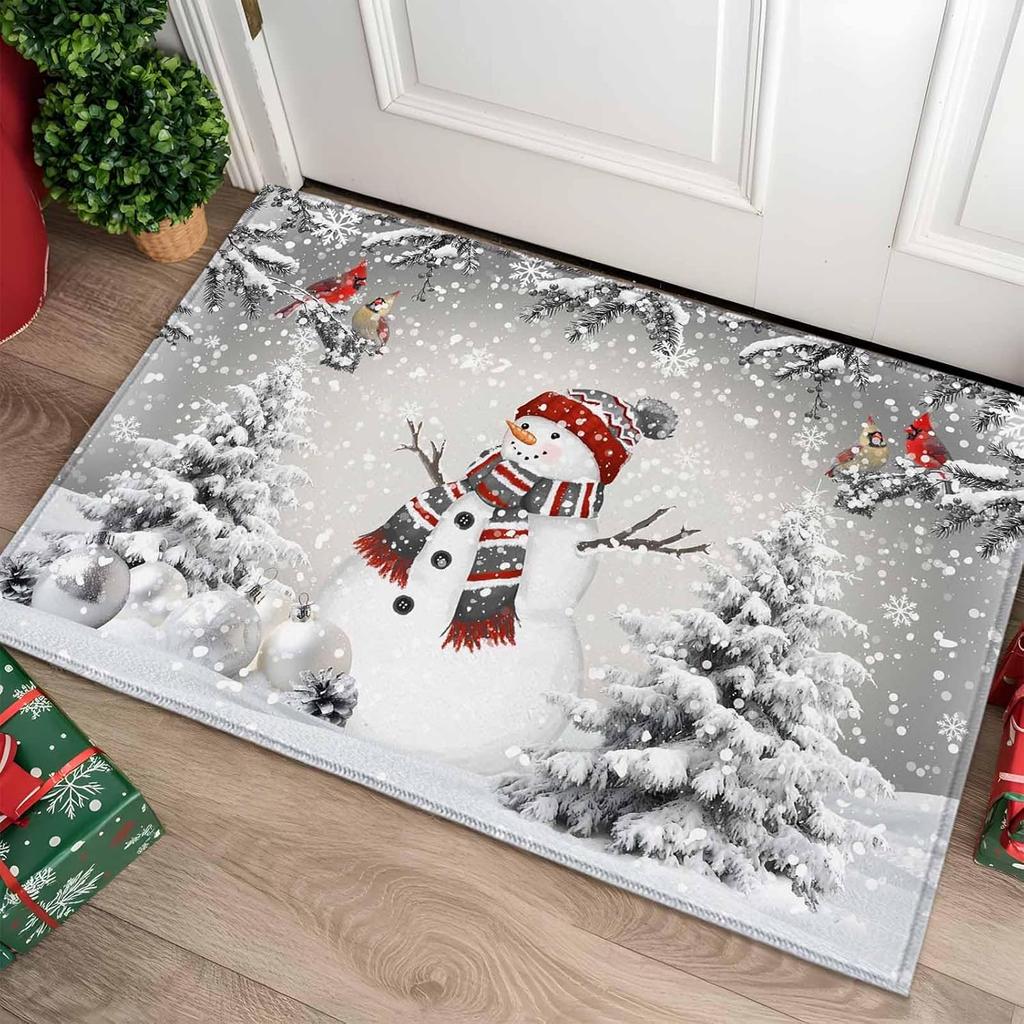 Christmas Snowman Xmas Tree Snowflake Entrance Doormat Decor Non Slip Corridor Balcony Rugs Bedroom Floor Mat Xmas Decor