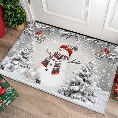 Christmas Snowman Xmas Tree Snowflake Entrance Doormat Decor Non Slip Corridor Balcony Rugs Bedroom Floor Mat Xmas Decor