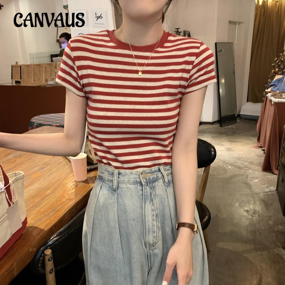 

Полосатая футболка с короткими рукавами Clash of Colors для женщин, весенние и летние тонкие топы с коротким низом