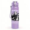 1PC Seated male musician dark portrait print 750ml colorful plastic sports water bottle leakproof pop up lid with straw for outdoor work home use