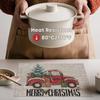 Truck Tree Christmas Vinyl Placemats Set of 4, 12x18 Inch Washable Non-Slip Heat Resistant Woven Plastic Table Mats for Party Dining Table