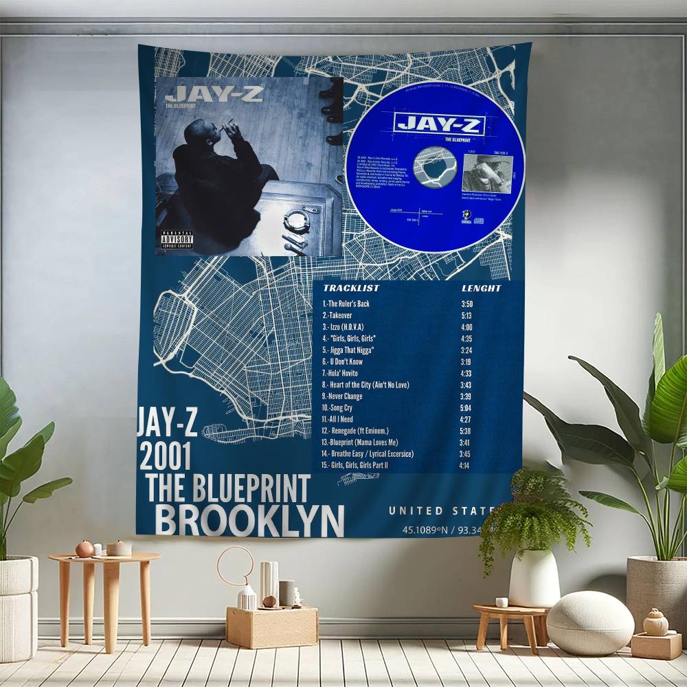 Jay-Z Singer Tapestry Art Printing Cheap Hippie Wall Hanging Bohemian Wall Tapestries Mandala Art Home Decor 100X70CM