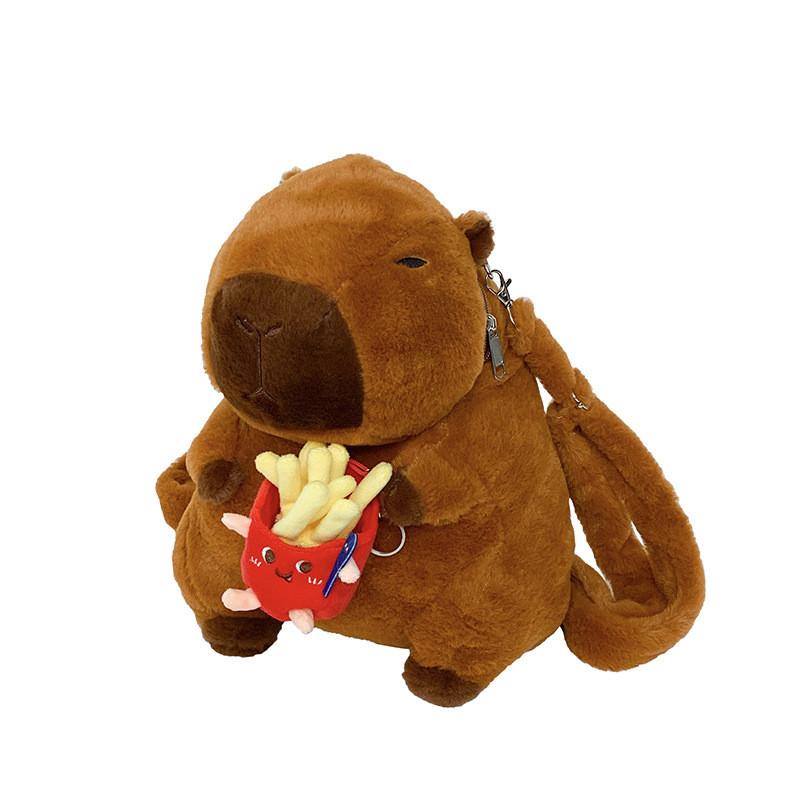 Yellow Rabbit Capybara Flower Burger Plush Backpack Animal Gift Doll Bag