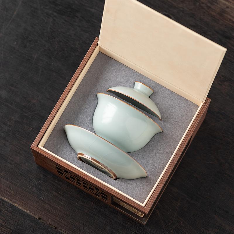 Master Gaiwan handmade intangible cultural heritage Kung Fu tea set to make tea, tea cup, tea bowl gift box
