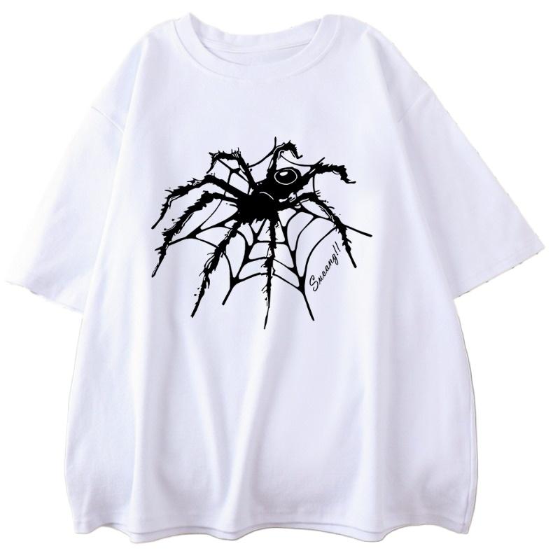 

Футболки с короткими рукавами с рисунком паука Acubi Harajuku Egirl, топы в стиле гранж, альтернативная одежда, летняя женская футболка с короткими рукавами 4XL