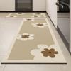 Practical Geometry Pattern Kitchen Floor Mat Extended Absorbent Kitchen Carpet Rectangular Thickened Doormat Corridor