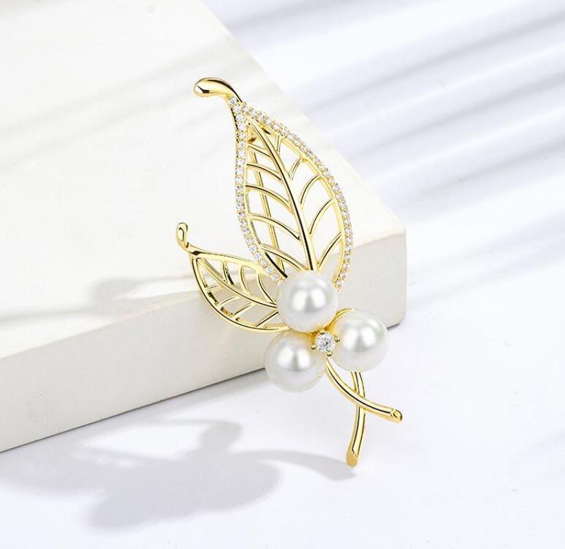 1Pc Delicate Leaves Brooch for Women Men Fashion Plant Flower Pins Brooches Jewelry Trendy Accessories Party Gifts