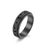 Men's Stainless Steel Ring with Moon and Star Pattern Textured Surface Band for Finger Fashion Accessory Unique Design Durable Material