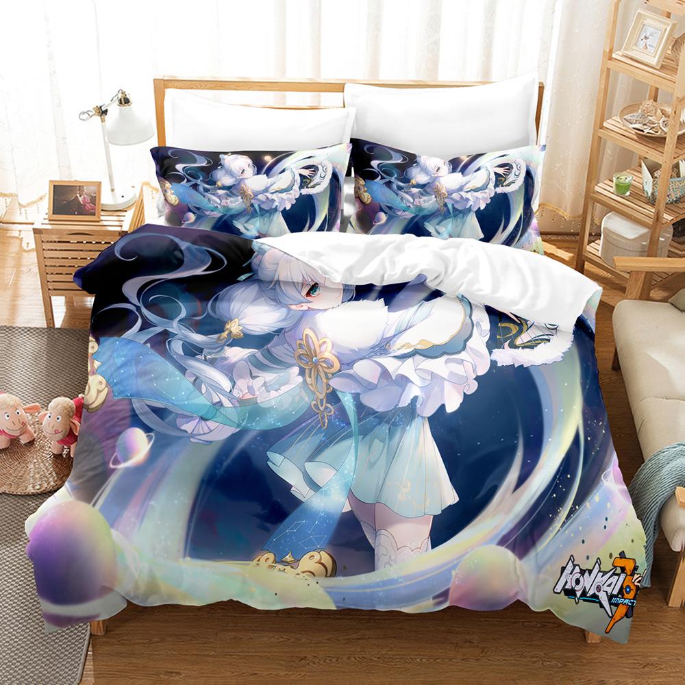 Honkai Impact 3rd Bedding Set Single Twin Full Queen King Size Bed Set Adult Kid Bedroom Duvet Cover Sets 3D Print Kawaii Anime