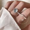 Xiaomi 925 Sterling Silver Oval Blue Stone Rings For Women Counple Wedding Engagement Silver Women's Vintage Ring Fine Jewelry