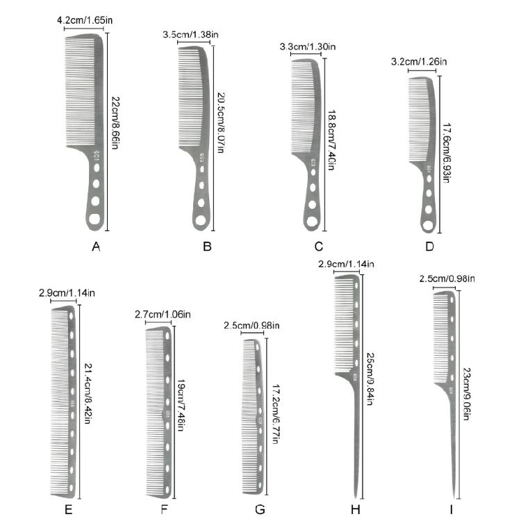 Carbon Steel Hair Cutting Tool Hairdressing Fine Tooth Combs for All Hair Types