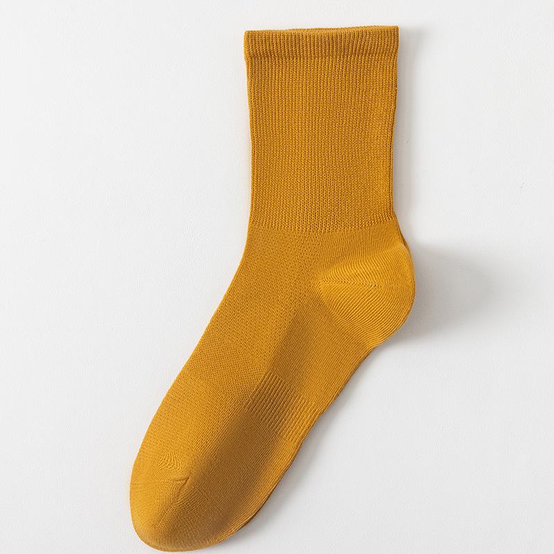 

Носки из чистого хлопка, Носки до середины икры, Антибактериальные, Дезодорирующие, Дышащие и Влагоотводящие, Осенне-зимние носки, Мужские носки свободной посадки 1 pair имбирный