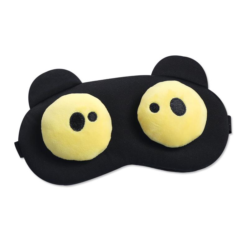 3D Cartoon Eye Mask with Lace - Cute Hot/Cold Compress for Sleep, Light Blocking, Breathable Eye Protection for Men and Women