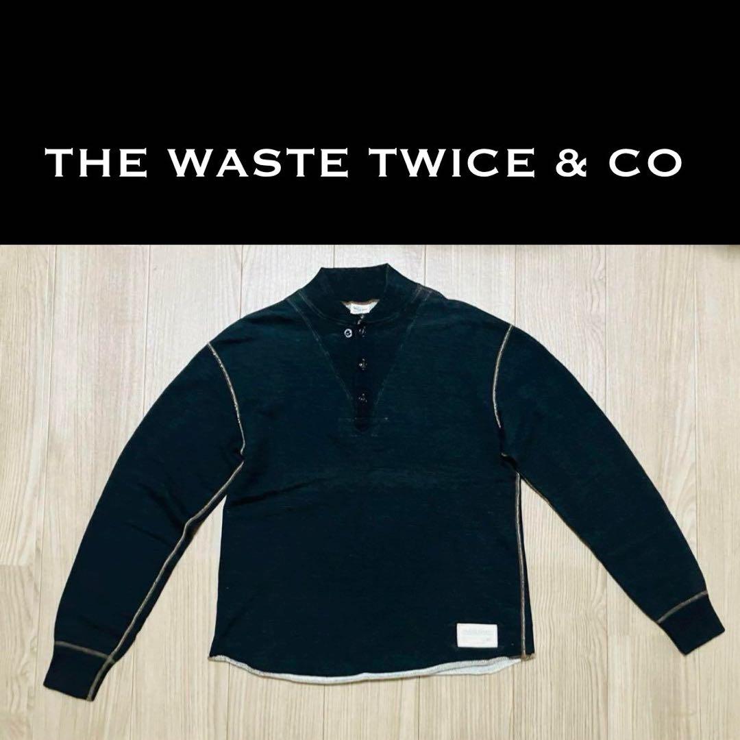 

[USED] West Twice long-sleeved T-shirt, Henley neck, cut-and-sew, in indigo blue