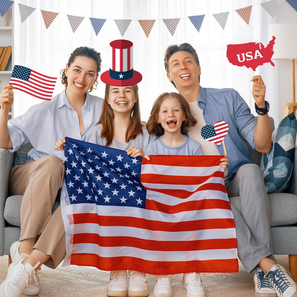 American Independence Day Photo Props Set With 20 Paper Party Decorations For Celebrations