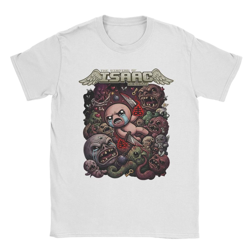 Binding of Isaac Rebirth Pixel Art Fan Unisex T Shirts Vintage Tee Shirt Short Sleeve Crew Neck TShirt 100 Cotton Gift Tops