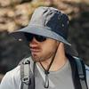 New Adjustable Men'S Summer Sun Protection Hat Uv Protection Wide-Brimmed Hiking Cap Breathable Sun Hat