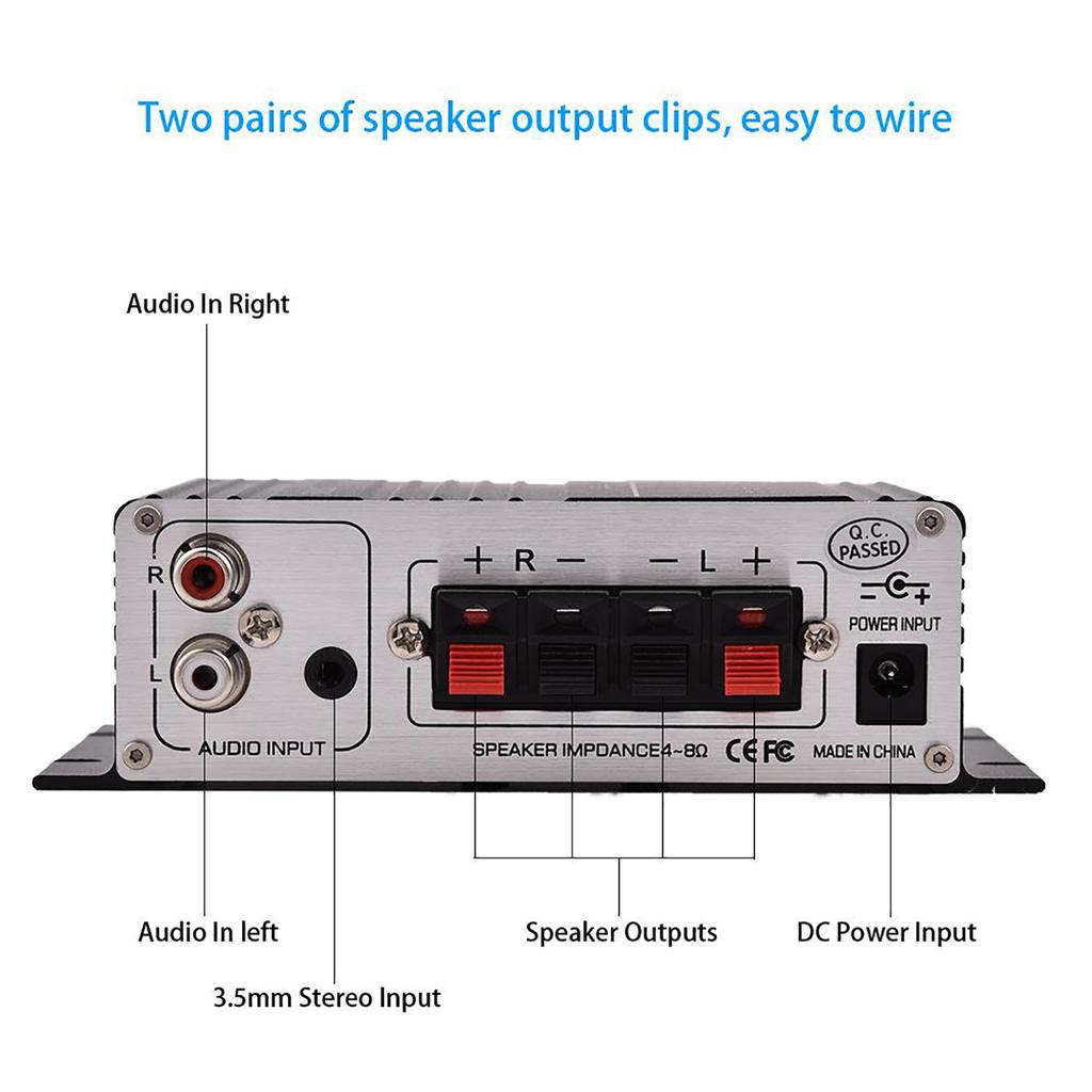 2 Channel HiFi Stereo Auto Car   Power Amplifier Digital Amp Silver