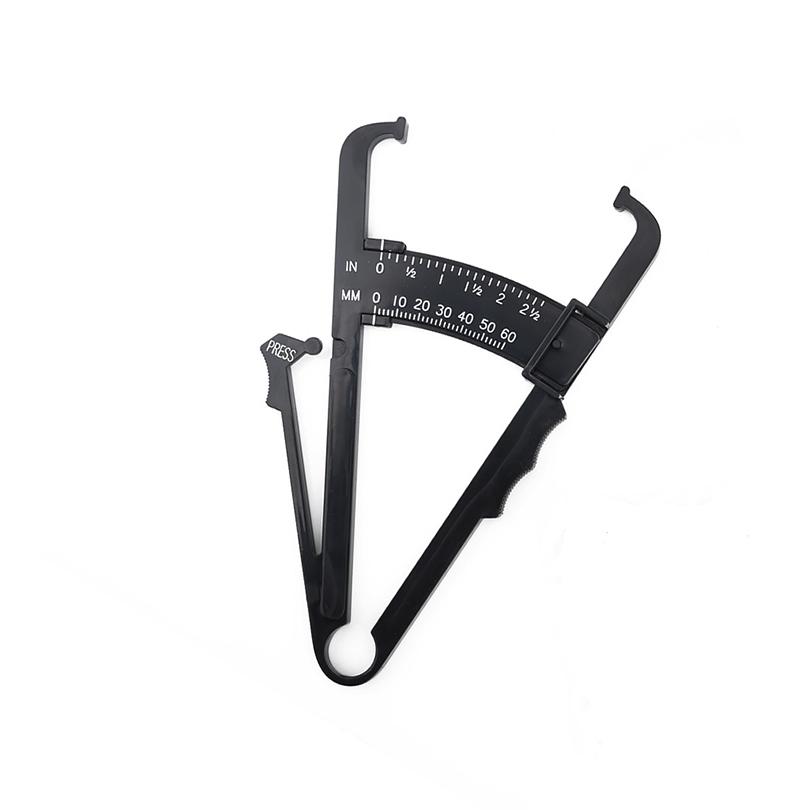 Black Plastic Handheld Body Fat Caliper  for Men / Women, Portable Body Fat Measuring Tape