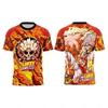 One Piece Luffy Gear 5 Nika 3D All Over Print Breathable Blue Wave Anime Streetwear Unisex Front Back Print Short Sleeve Tee