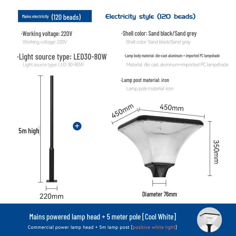 High Brightness Solar Courtyard Lights: Outdoor Garden & Villa Aluminum Landscape Lighting