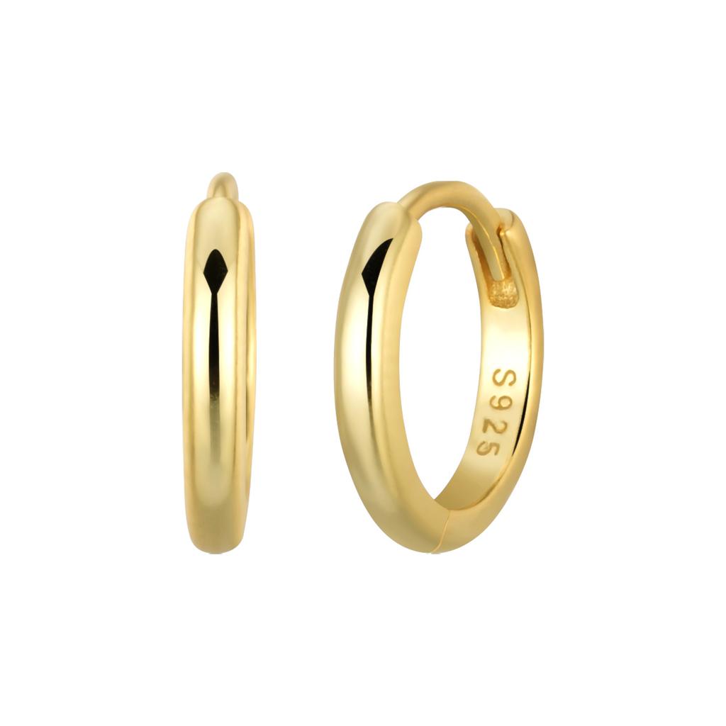 925 Sterling Silver Gold Tiny Hoop Earrings , Minimalist Small Huggie Earrings for Women Men, Dainty Stackable Circle Ear Hoops