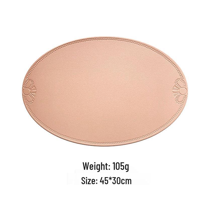 Retro European-Style Leather Placemat, Heat-Resistant, Waterproof & Oil-Proof Nordic Mat