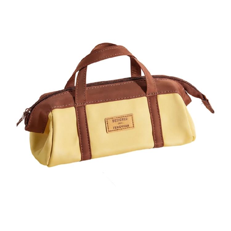 Large Capacity Canvas Pencil Bag Multifunctional Handheld Pencil Case Zippered Pen Bag For Students Classroom and Travel