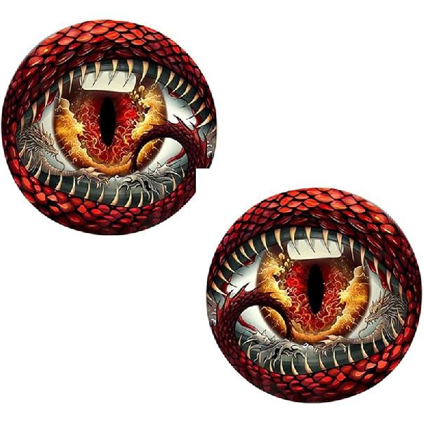 2 PCS Car Beast Eyes Decals, 3D Stereo Beast Eyes Stickers, Water-Proof Round Light Decal, Cool Beast Eyes Light Decoration Stickers, Suitable For
