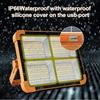 Portable LED Work Solar Light Rechargeable Flood Light IP66 Waterproof Outdoor Working Light for Camping Emergency Repair Light