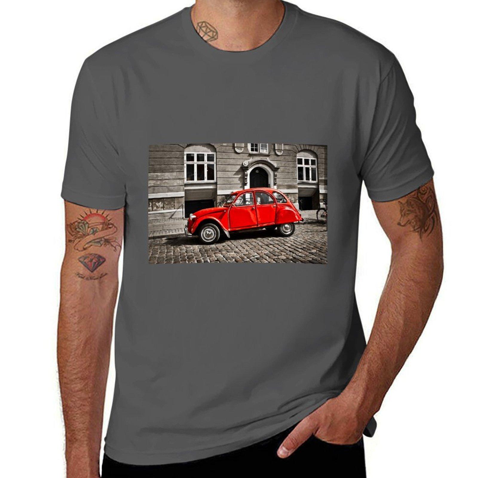 

Red 2CV in Copenhagen T-Shirt funny t shirts man t shirt custom print T-Shirt 4XL