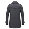 Men's Double Collar Woolen Coat: Autumn/Winter Business Style for Middle-Aged Men