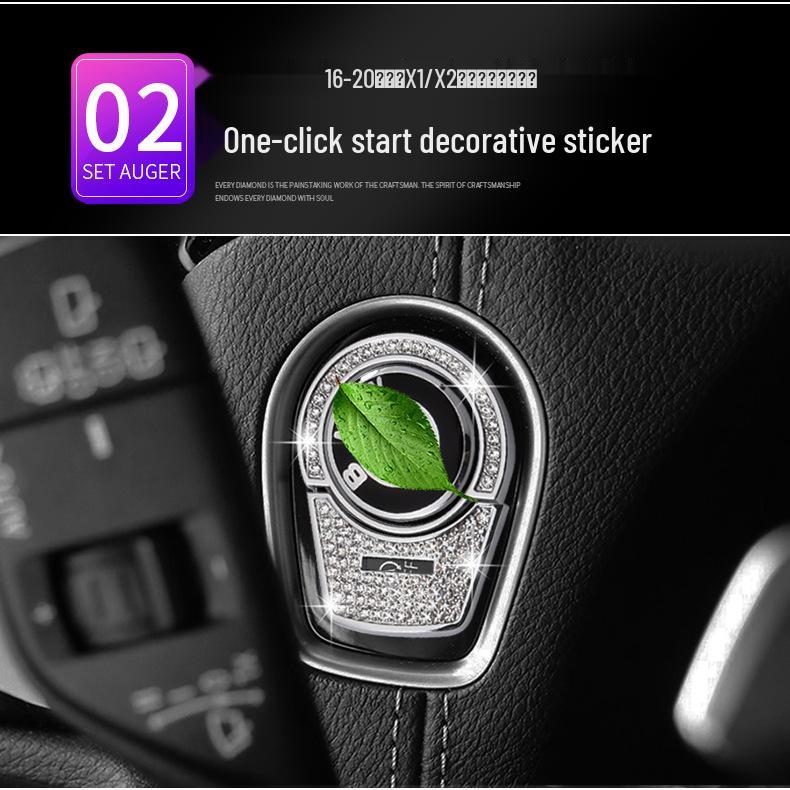 Crystal Diamond Handbrake Button Sticker for 2016-2020 BMW X1 Interior