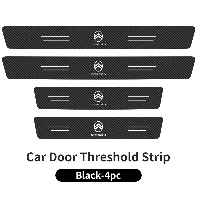 4PCS Car Door Sill Protective Sticker Carbon Fiber Door Sill Accessory For Citroen C3 C4 C5 C1 C2 Berlingo Celysee Xsara Picasso