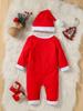 2025 Herbst/Winter Langarm Weihnachts Baby Strampler Outfit