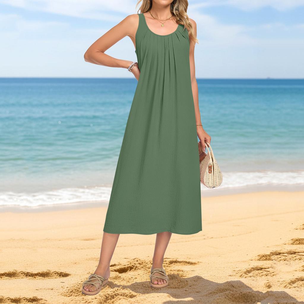 Dames strandjurk met korte mouwen, casual jurk